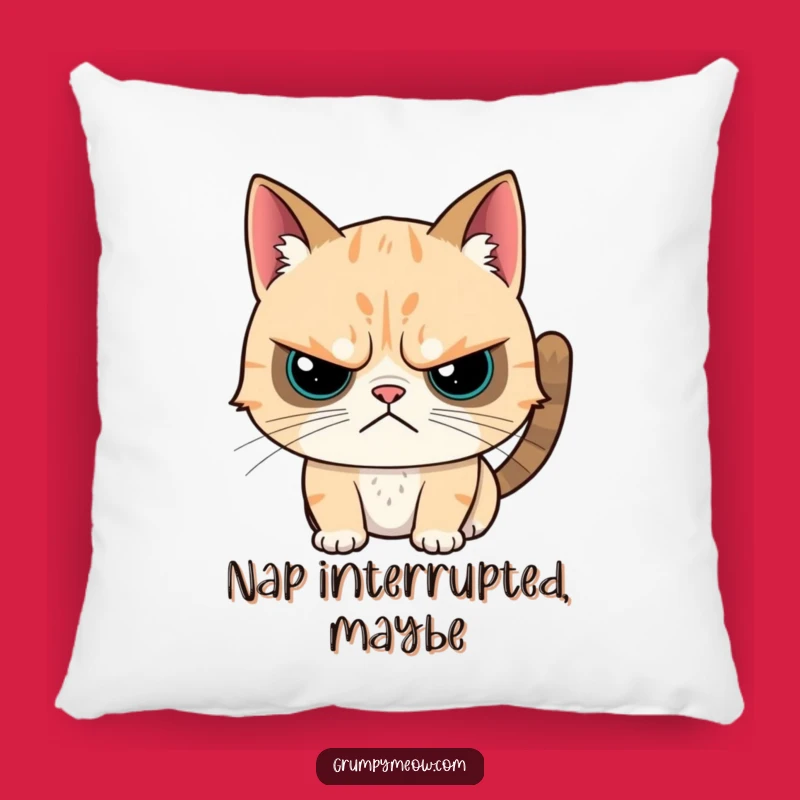 Funny Grumpy Cat Pillow - Cozy Cat Sarcasm for Your Couch