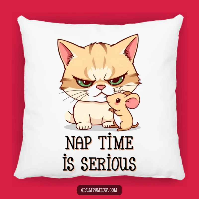 Funny Grumpy Cat Comfort Pillow - Soft & Hilarious Gift for Lounging