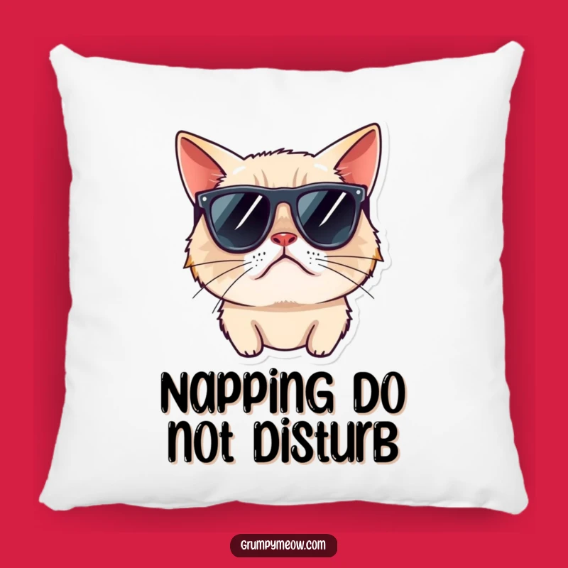 Funny Grumpy Cat Sunglasses Pillow - Comfy Coolness for Your Couch