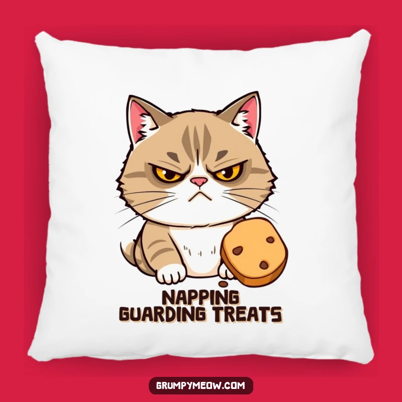 Funny Grumpy Cat Treat Pillow - Snuggle Up with Snacks! Perfect Funny Gift!