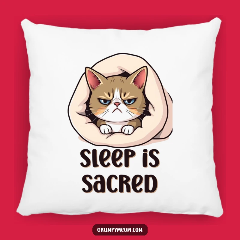 Funny Grumpy Cat Blanket Pillow - Cozy & Hilarious Comfort Gift