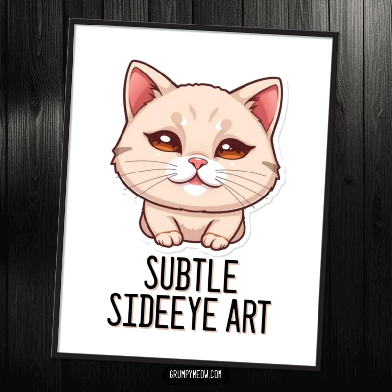 Funny digital art of a cat with a curled lip, giving a subtle, unimpressed look with humorous style.