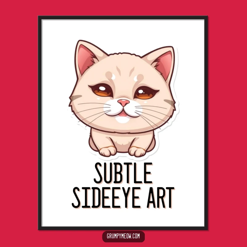 Funny Cat Curled Lip Digital Art - Subtle Unimpressed Feline Print