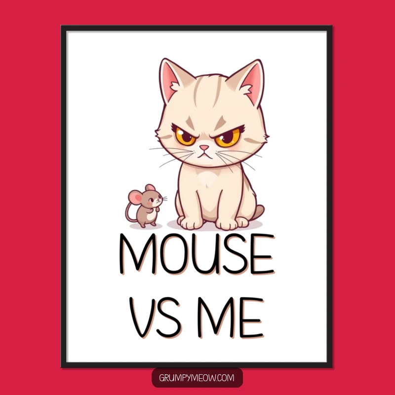 Funny Cat Stern Toy Digital Art Print: Instant Hilarious Decor for Cat Lovers, The Serious Play