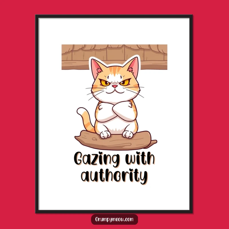 Funny Defiant Cat Digital Art: Instant Download of Stubborn Feline Art