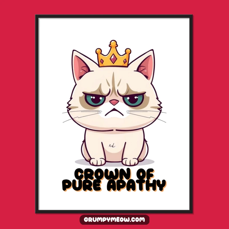 Funny Grumpy Cat Crown Digital Art - Instant Royal Humor! Perfect Funny Gift!