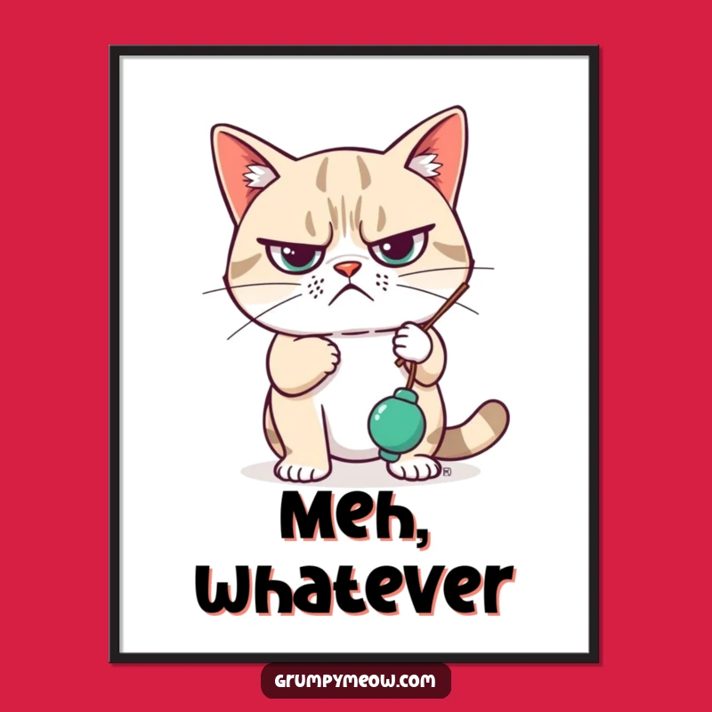 Funny Grumpy Cat Digital Art: Instant Unimpressed Vibes and Relatable Humor Gift!