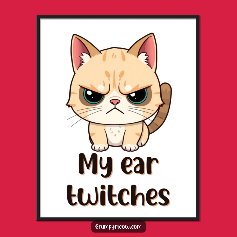 Funny Grumpy Cat Digital Art - Relatable Cat Head Scratch Printable