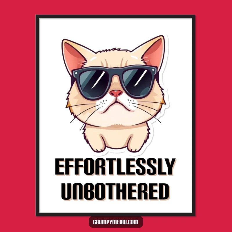 Funny Grumpy Cat Sunglasses Digital Art - Instant Cool Wall Decor