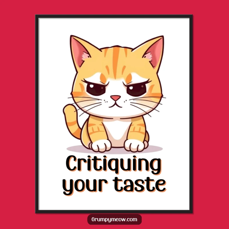 Funny Unimpressed Cat Digital Art: Instant Download of Judgmental Feline Art