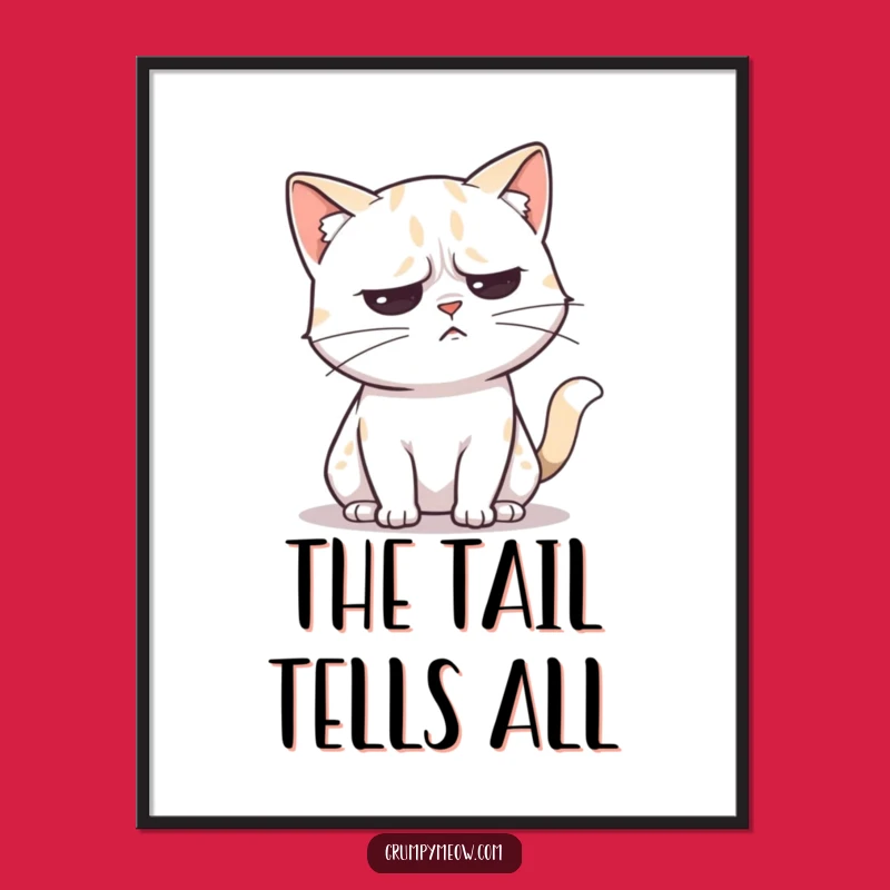 Funny Unimpressed Cat Tail Flick Digital Art - Annoyed Feline Print