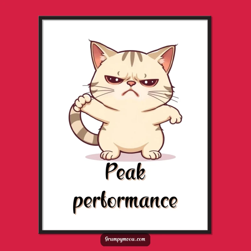 Funny Grumpy Cat Unenthusiastic Stretch Digital Art - Instant Grumpy Cat Humor Print