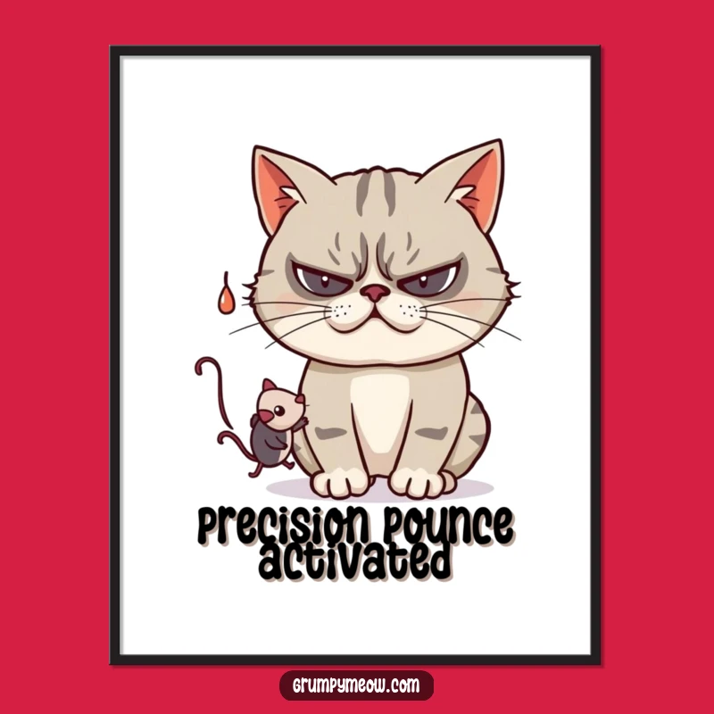 Funny Grumpy Cat Playful Digital Art - Instant Whimsy for Your Walls! Perfect Funny Gift!