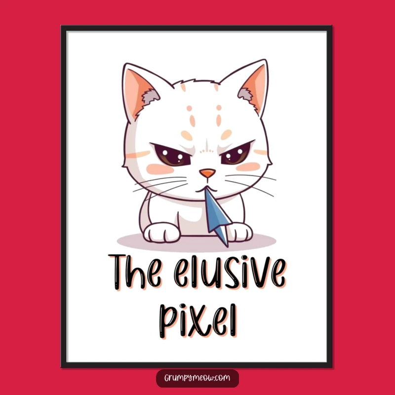 Funny Cat Cursor Digital Art Print - Instant Modern Wall Decor