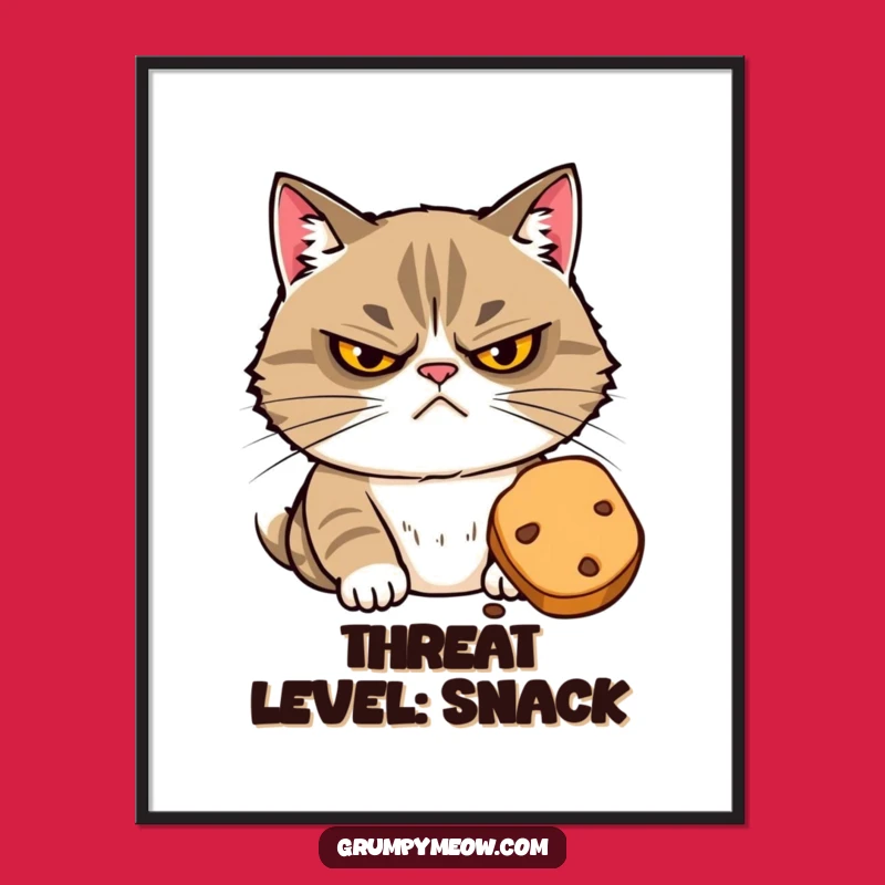 Funny Grumpy Cat Treat Digital Art - Instant Suspense for Your Walls! Perfect Funny Gift!