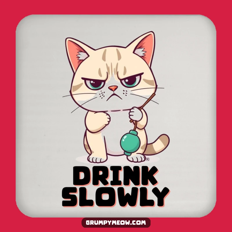 Funny Grumpy Cat Coaster: Protect with Unimpressed Flair, a Great Funny Gift!