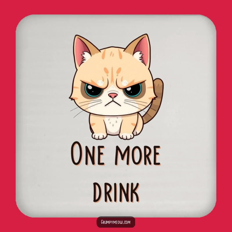 Funny Grumpy Cat Coaster - Protecting Surfaces with Reluctant Charm
