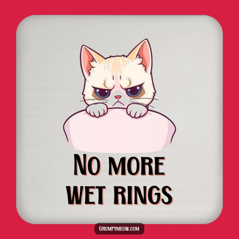 Funny Grumpy Cat Cushion Peek Coaster - Protect Surfaces with Humor