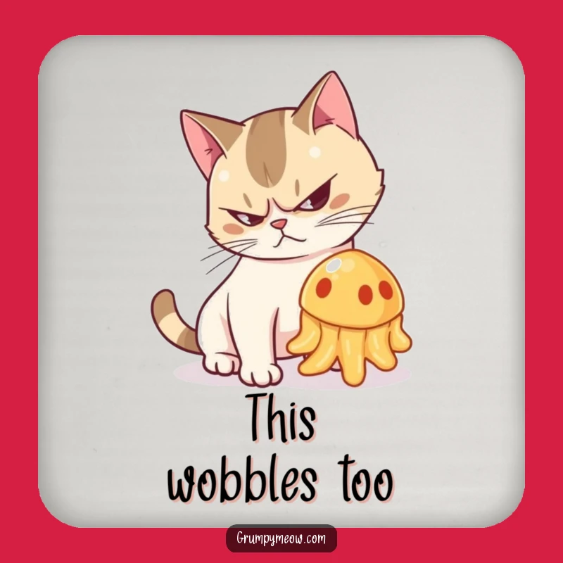 Funny Grumpy Cat Jelly Hiss Coaster - Protect Surfaces Humorous Gift