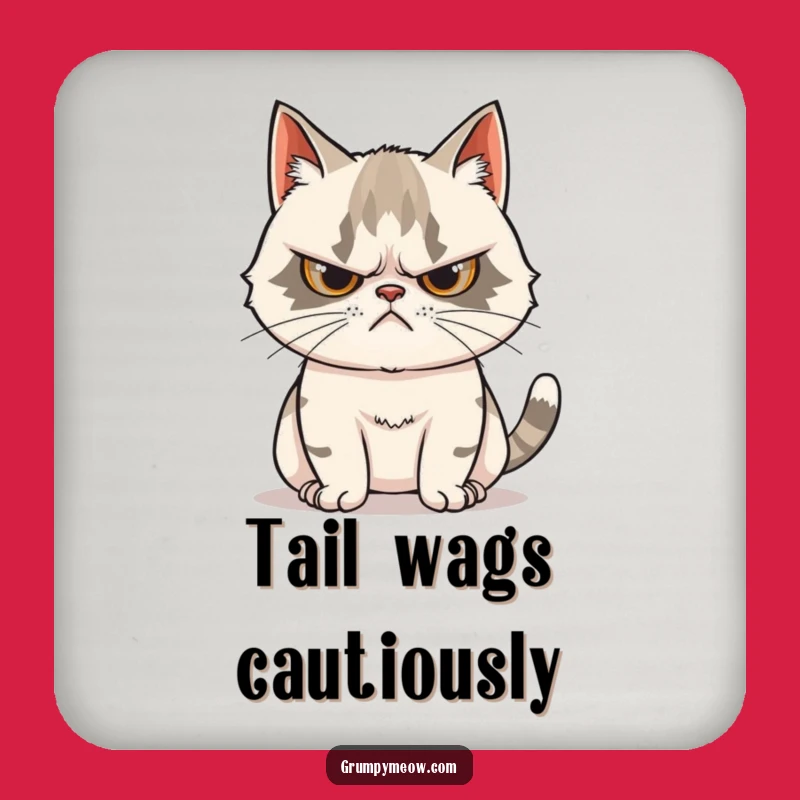 Funny Grumpy Cat Tail Drink Coaster: Protect Surfaces with Scowling Charm