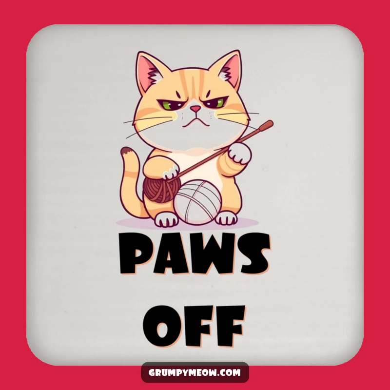 Funny Grumpy Cat Yarn Coasters (Set of 4) - Protect Surfaces Hilariously