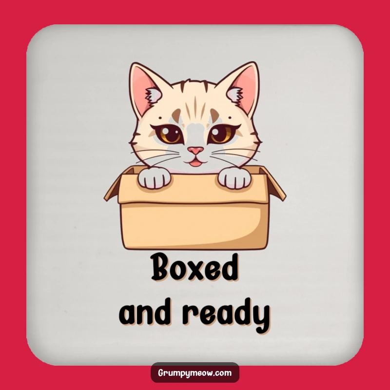 Funny Peeking Cat Coaster: Box Protection, Furrowed Design, Perfect Small Funny Gift