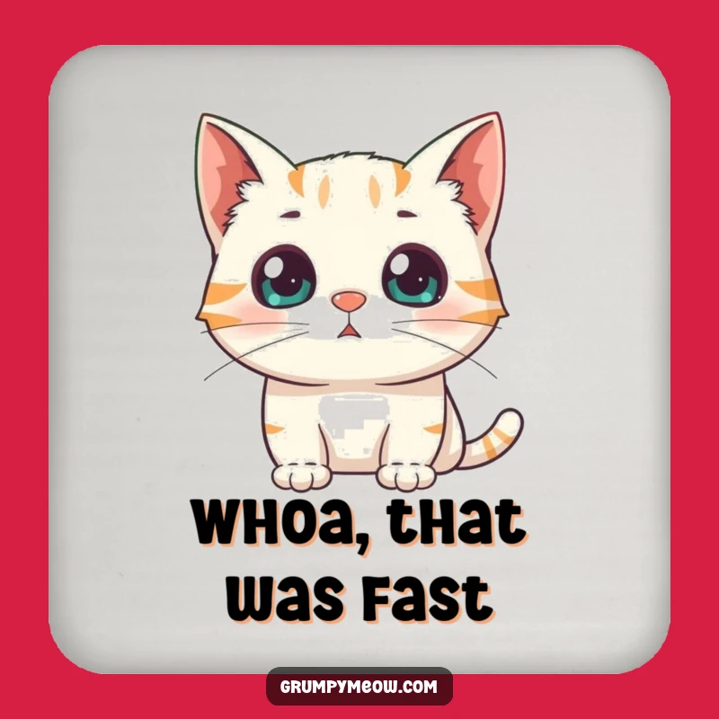Funny Surprised Cat Coaster: Protect Surfaces from Wide-Eyed Amazement
