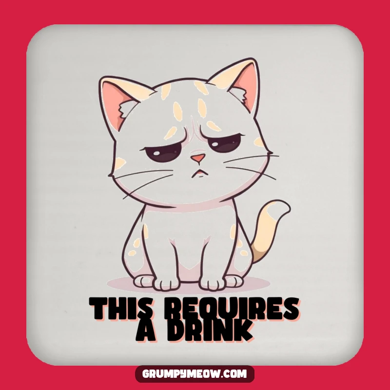 Funny Unimpressed Cat Tail Flick Coaster - Annoyed Feline Accessory