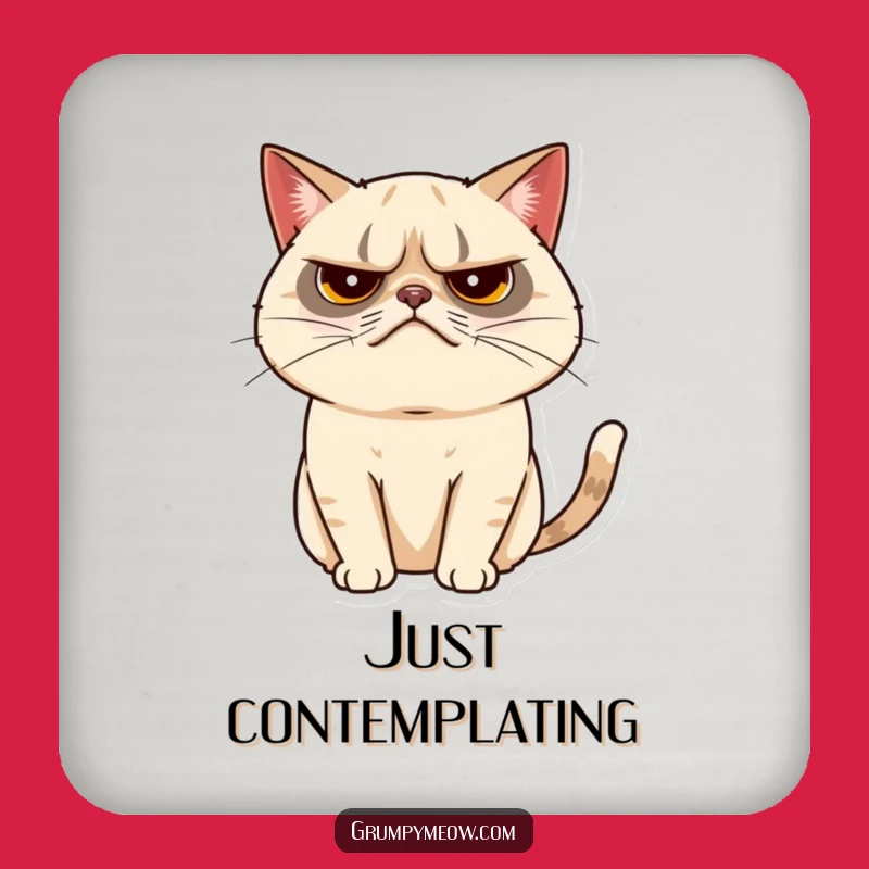 Funny Grumpy Cat Tail Twitch Coaster - Protect Surfaces with Subtle Style