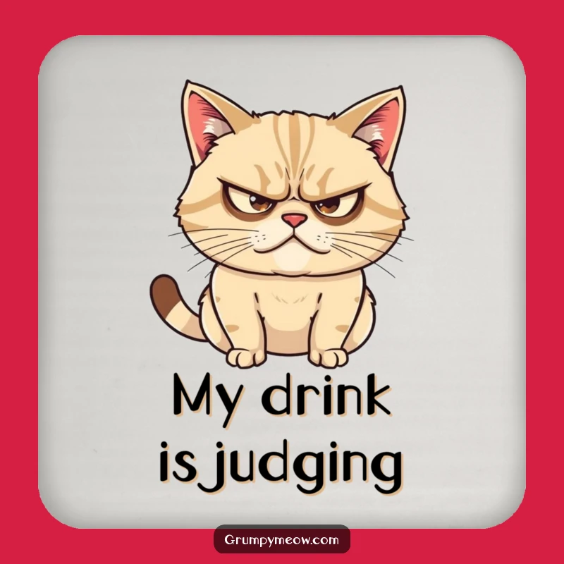 Funny Grumpy Cat Coasters - Protect Surfaces From Mischief