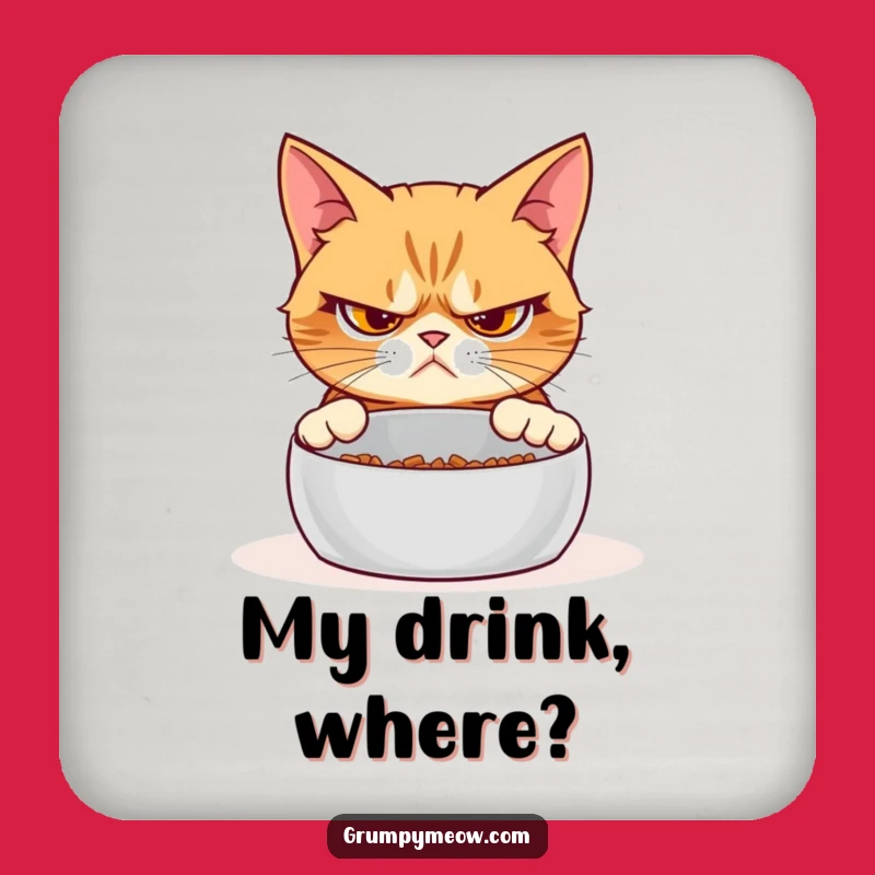 Funny Grumpy Cat Empty Bowl Coaster: Protect Your Surfaces from Feline Glare!