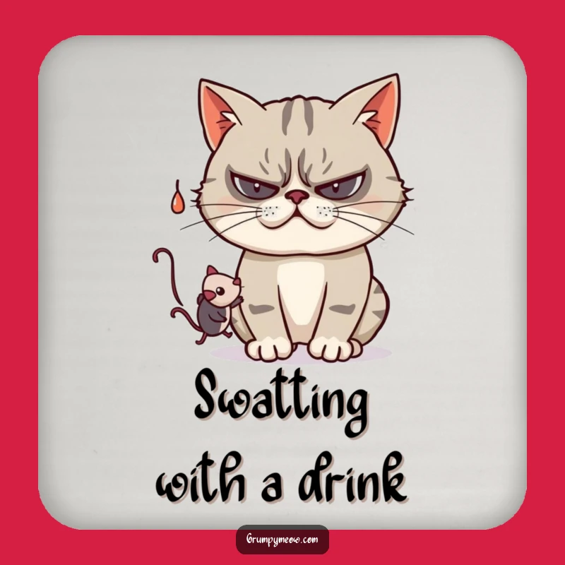 Funny Grumpy Cat Playful Coaster - Protect Your Table with Fun! Funny Gift!