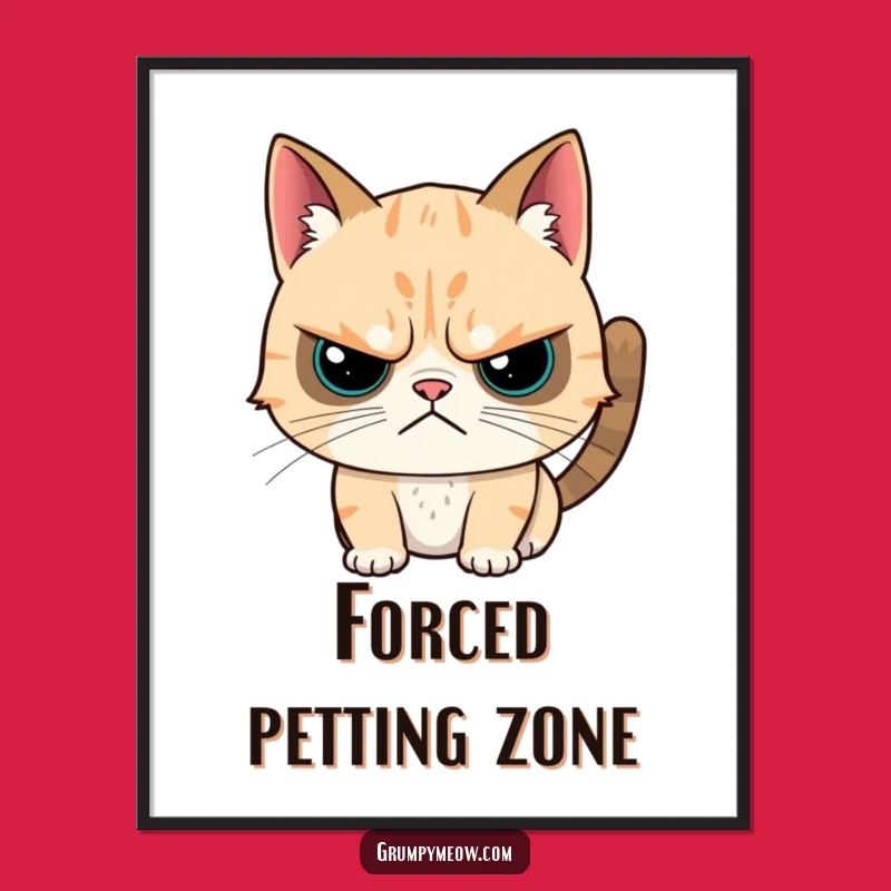 Funny Grumpy Cat Head Scratch Poster - Humorous Cat Art for Your Walls