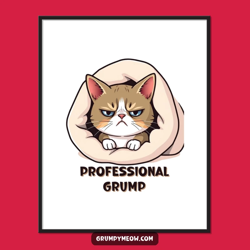 Funny Grumpy Cat Blanket Poster - Hilarious Wall Art Gift