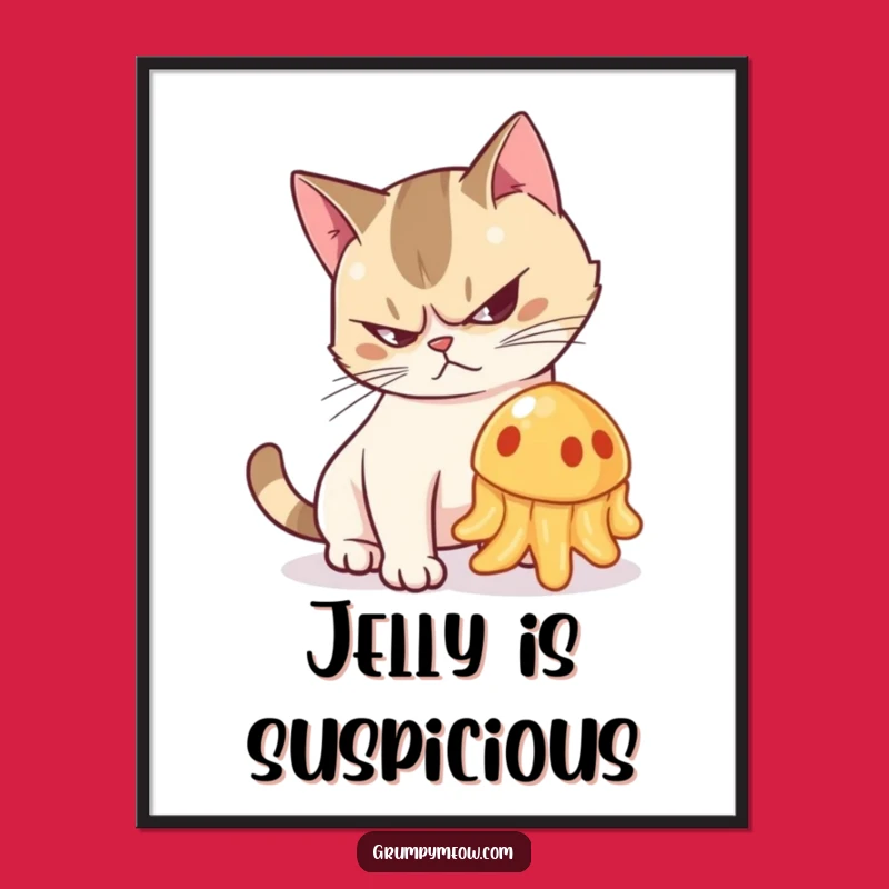 Funny Grumpy Cat Hissing Jelly Poster - Humorous Wall Art