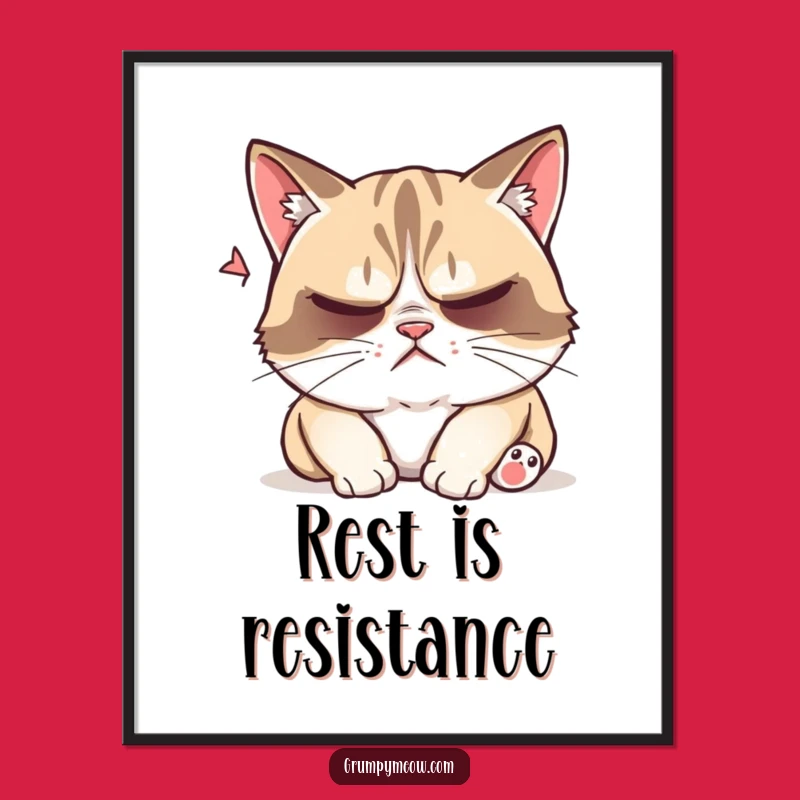 Funny Grumpy Cat Nap Disturbed Poster: Wall Art for Sleep Lovers!
