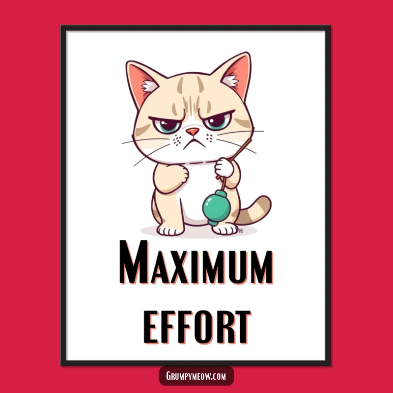 Funny Grumpy Cat Poster: Unimpressed Play, Hilarious Wall Art Gift!