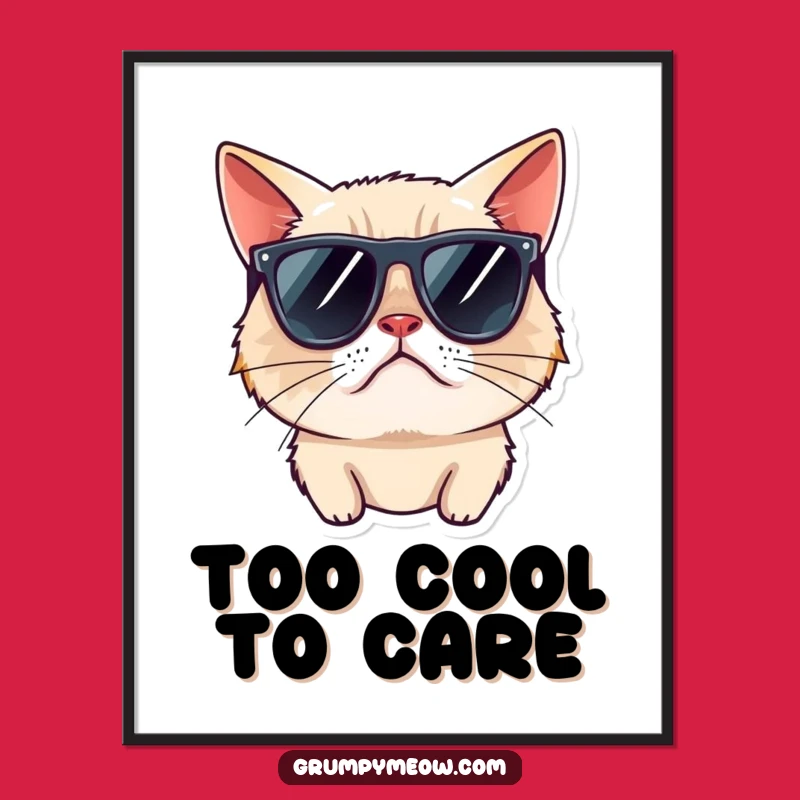Funny Grumpy Cat Sunglasses Poster - Wall Art with Maximum Sass