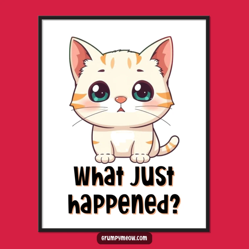 Funny Surprised Cat Poster: Wall Art That Captures Sudden Shock