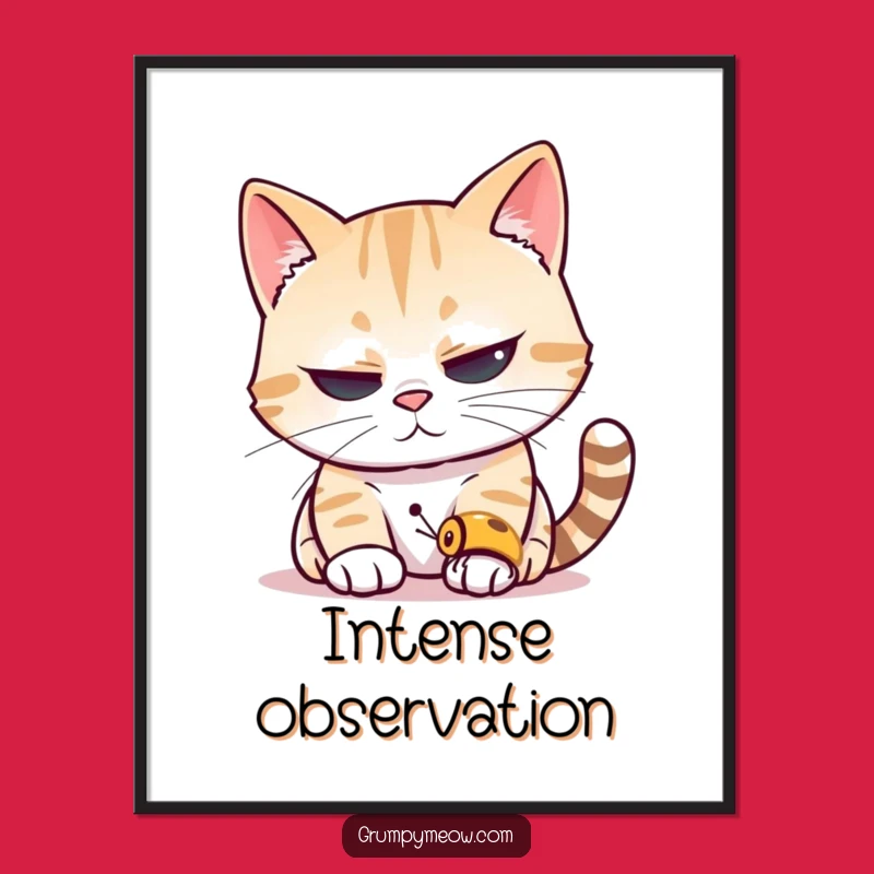 Funny Cat Insect Poster: Hilarious Wall Art for Cat Lovers, Capturing the Stare