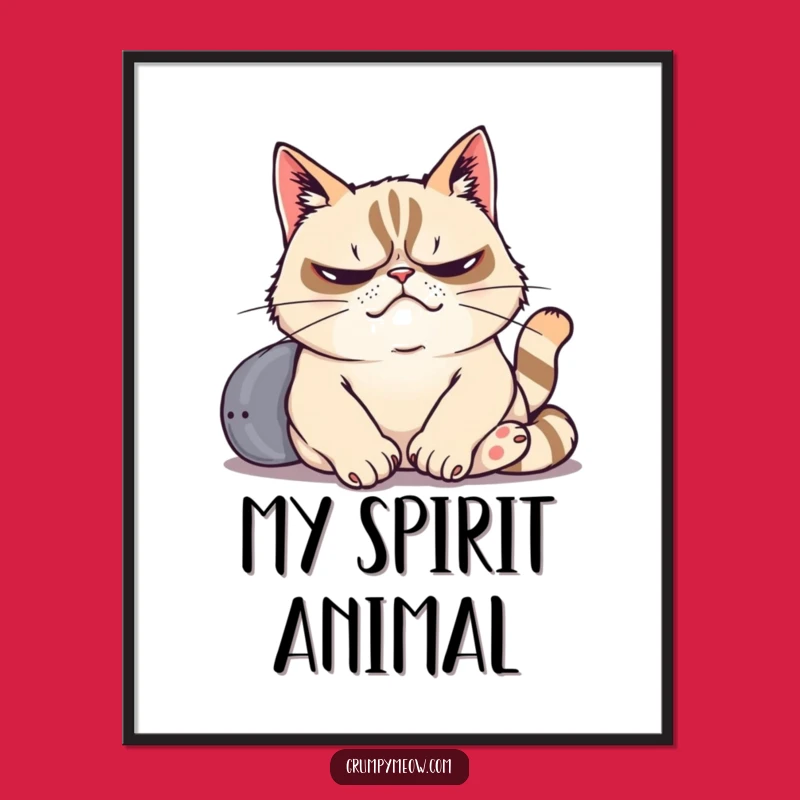 Funny Grumpy Cat Art Print - Masterpiece of Melancholy & Humor