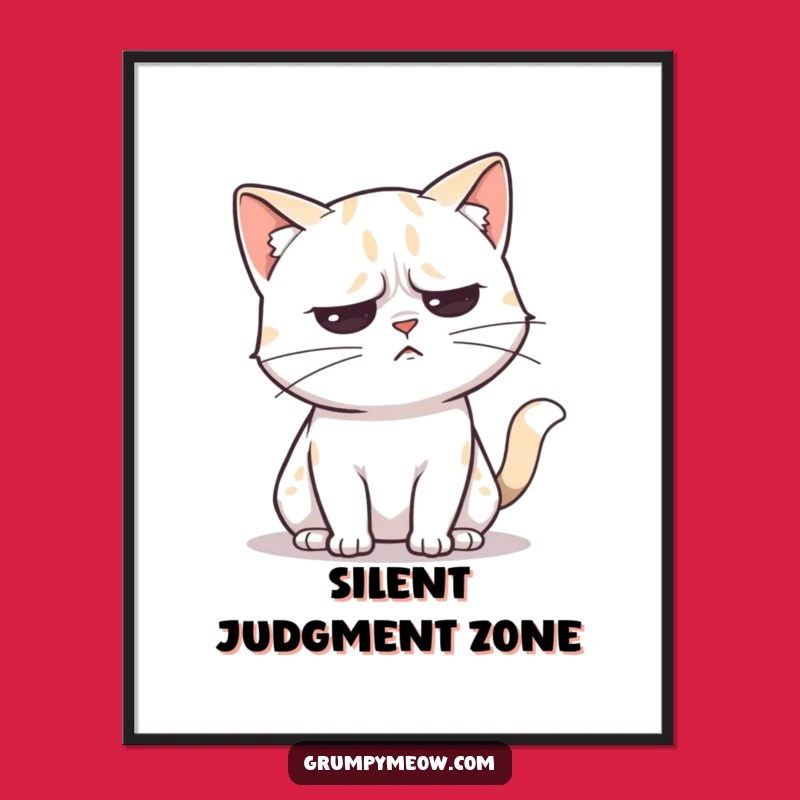 Funny Unimpressed Cat Tail Flick Poster - Annoyed Feline Wall Art