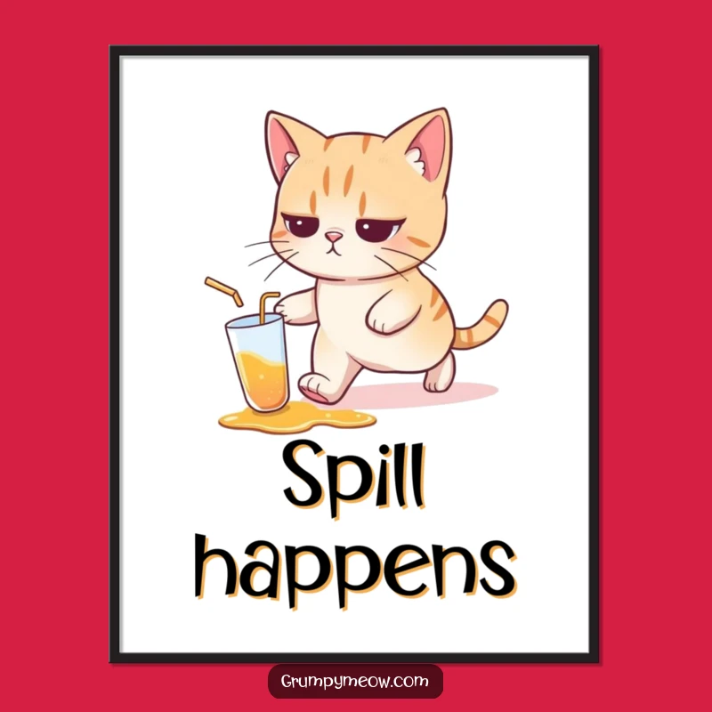 Funny Cat Spill Poster: Hilarious Wall Art for Cat Lovers, The Master of Misfortune