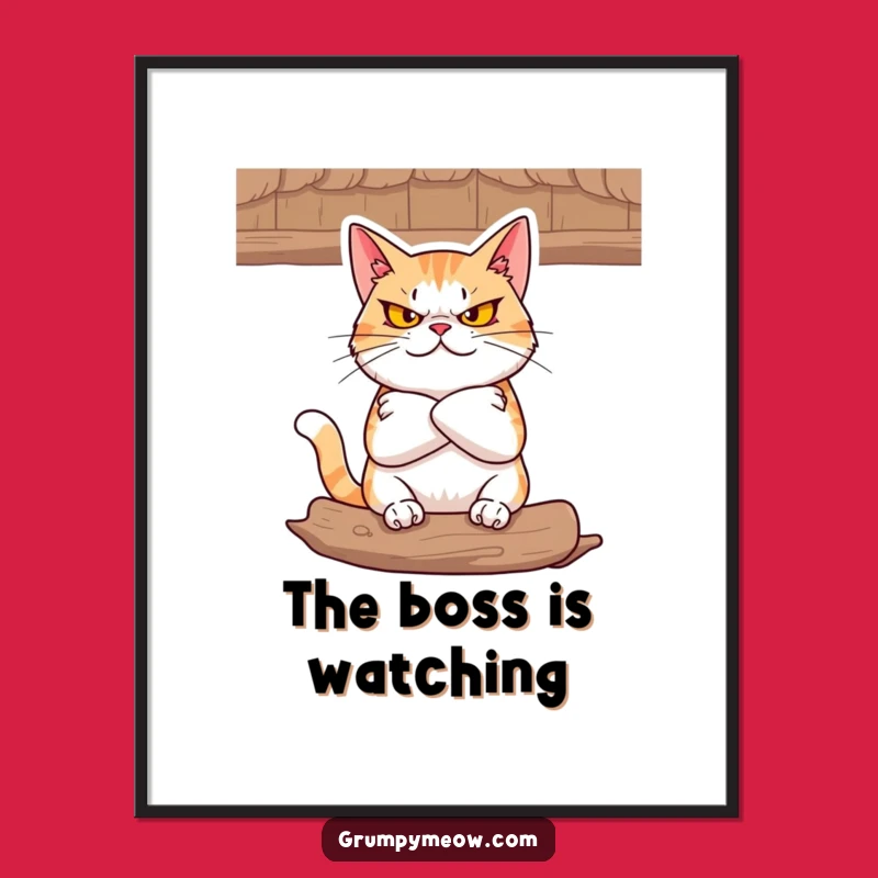 Funny Defiant Cat Poster: Wall Art That Demands Respect