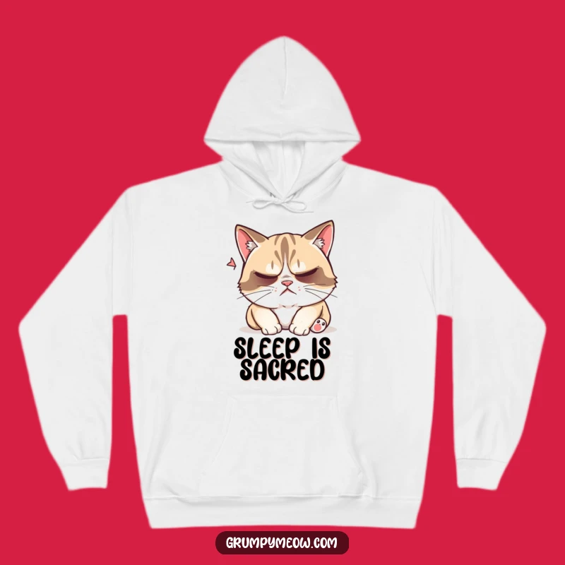 Cozy Funny Grumpy Cat Nap Disturbed Hoodie: Sleepy Sass Included!