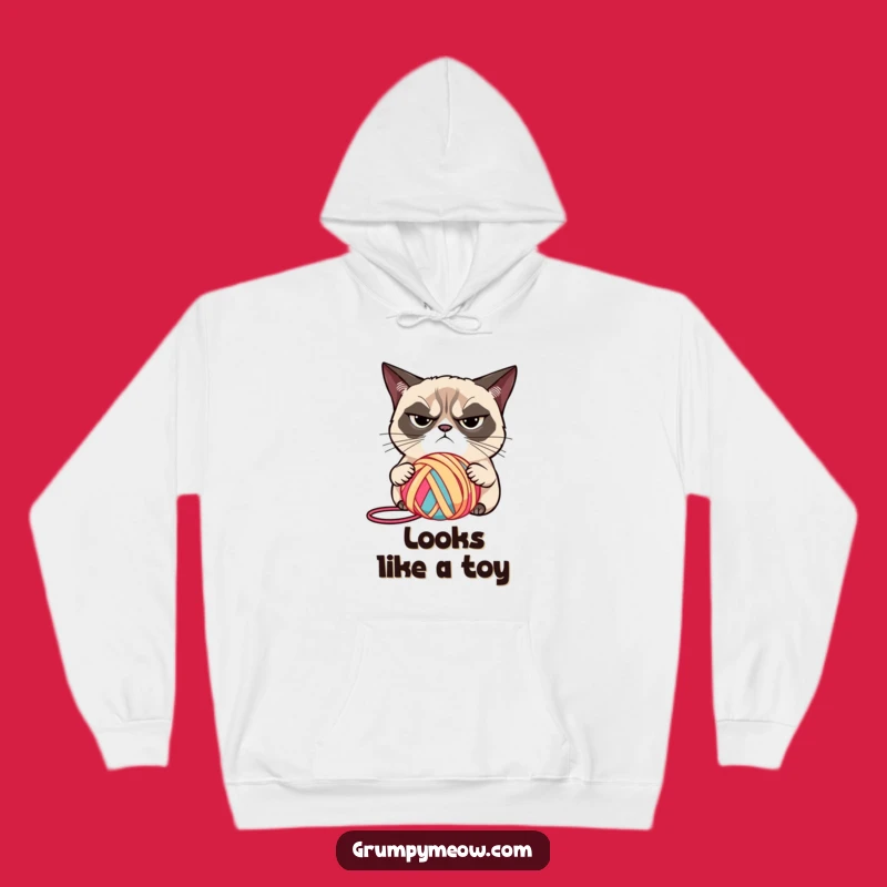 Cozy Funny Grumpy Cat Yarn Hoodie, Warmth and Scrutiny - Perfect Funny Gift