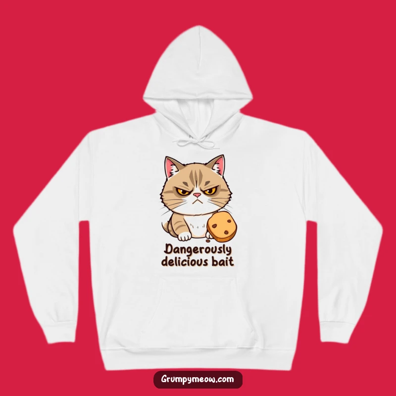 Cozy Funny Grumpy Cat Treat Hoodie - Snuggle Up with Suspicion! Your Funny Gift!