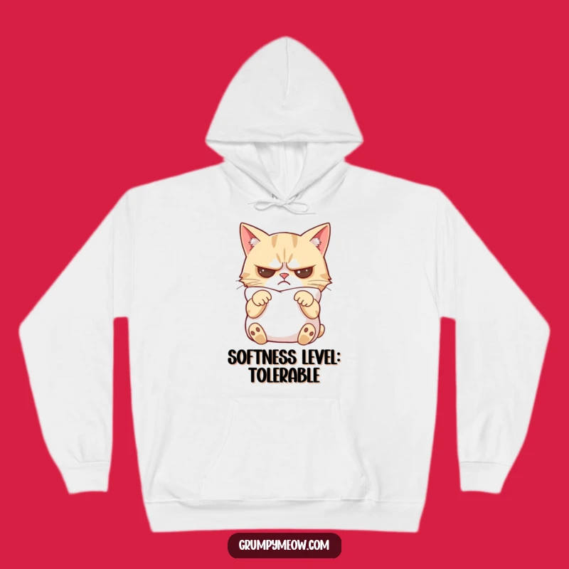 Funny Grumpy Cat Pillow Comfort Hoodie - Warm and Hilarious Feline Apparel