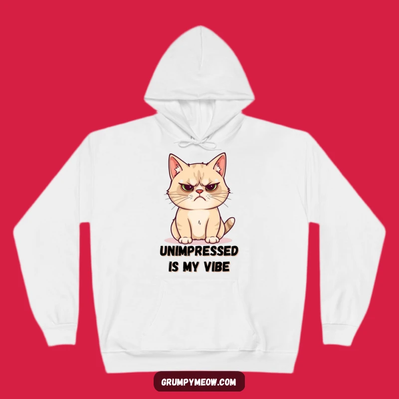 Funny Grumpy Cat Shiny Object Hoodie: Cozy Unimpressed Cat Apparel
