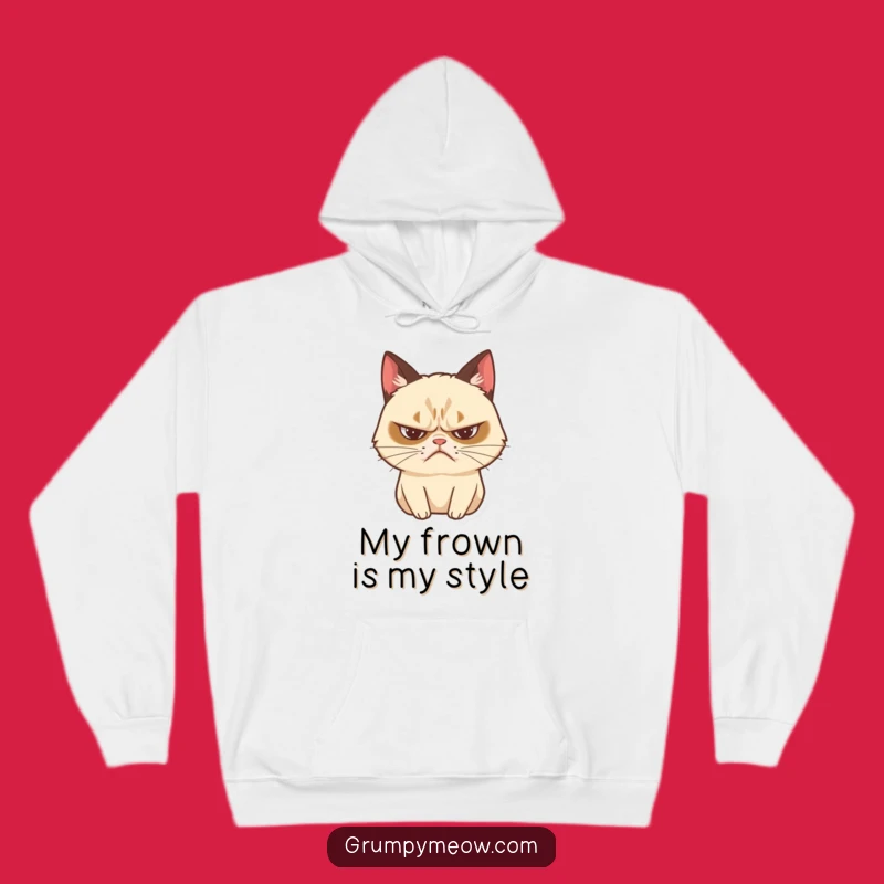 Funny Grumpy Cat Sighing Hoodie: Cozy Dramatic Feline Comfort
